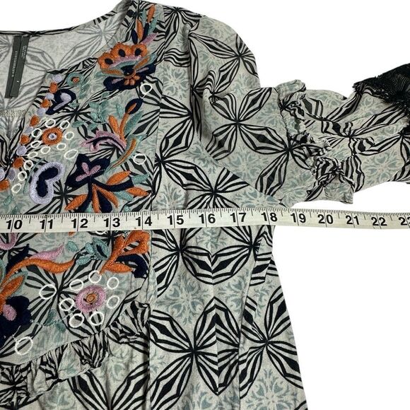Anthropologie Teri Embroidered Printed Top, S - Picture 8 of 10
